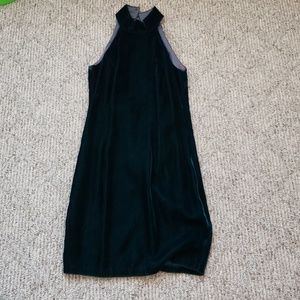 Vintage velour dress - dark green